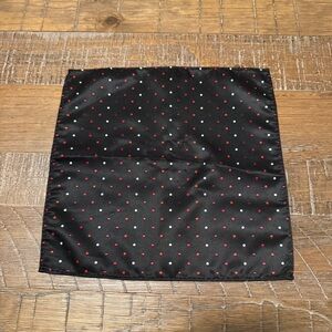 Eksel Handmade Pocket Square Black Red White Polka Dot